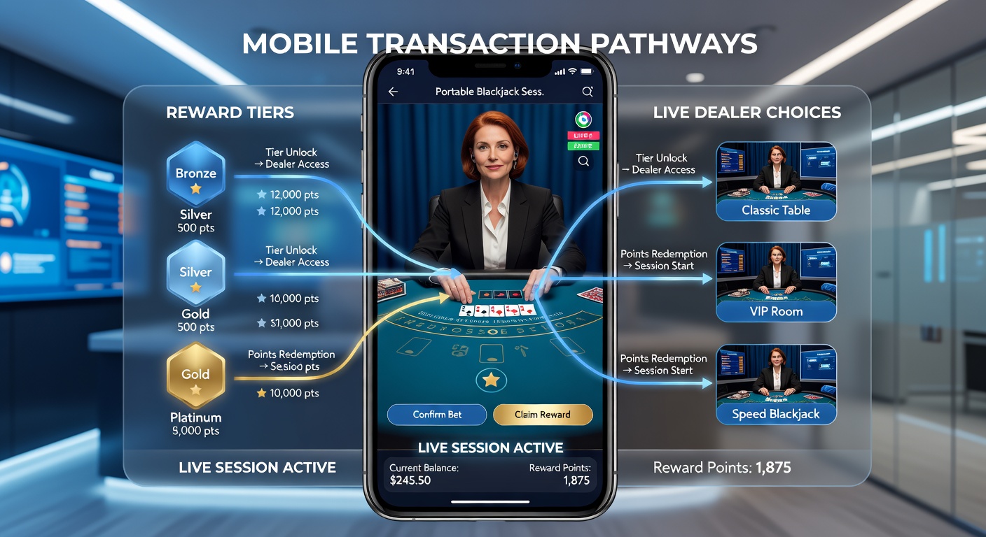 Live-Dealer-Blackjack auf mobilen Geräten mit integrierten Belohnungssystemen und Transaktionspfaden